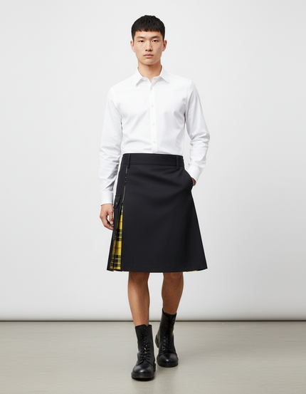 Jupe Homme Noire Écossaise Décontractée