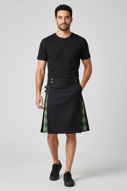 Jupe Homme Noire Carreaux Écossaise