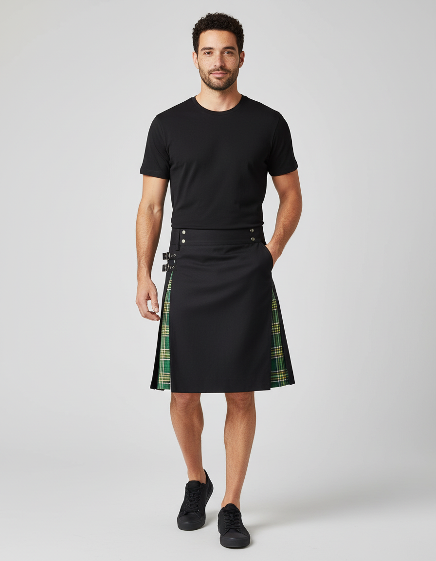 Jupe Homme Noire Carreaux Écossaise