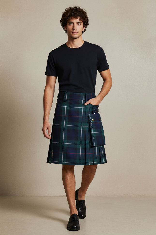Jupe Homme Tartan Plissée Élégante