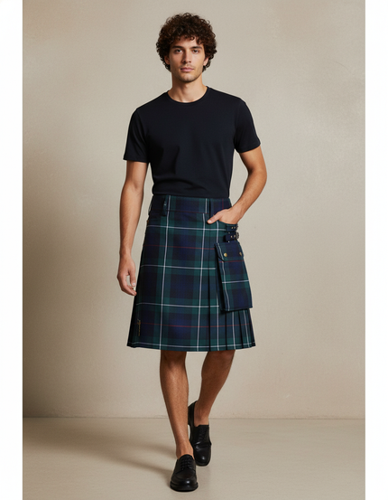 Jupe Homme Tartan Plissée Élégante