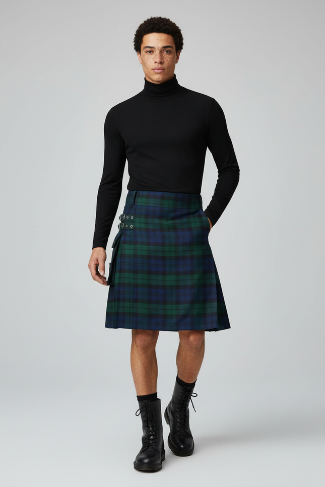 Jupe Homme Écossaise Courte Chic