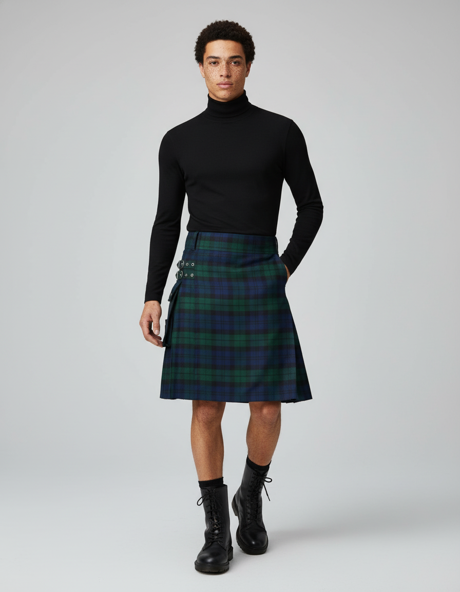 Jupe Homme Écossaise Courte Chic