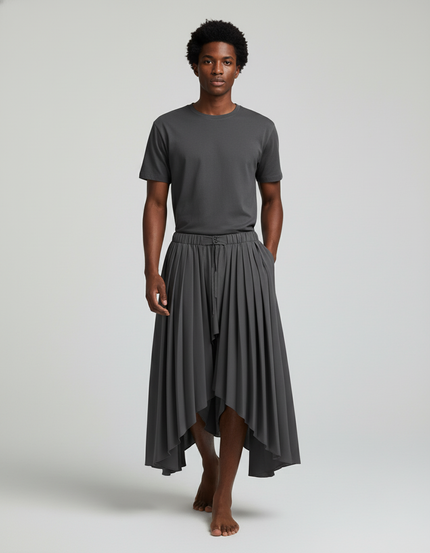 Jupe Homme Plissée Asymétrique Fluide Originale