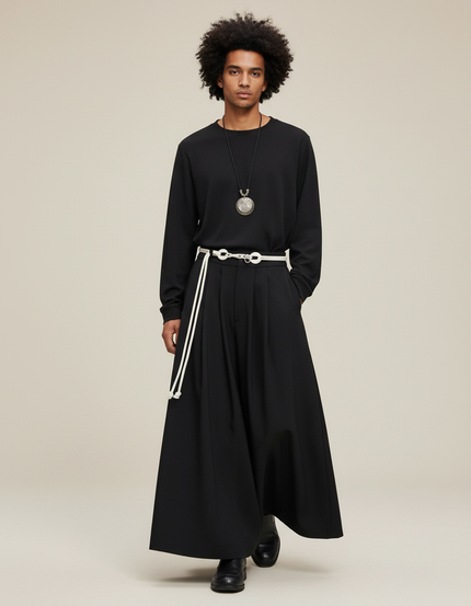 Jupe Homme Noire Ample Fluide Oversize