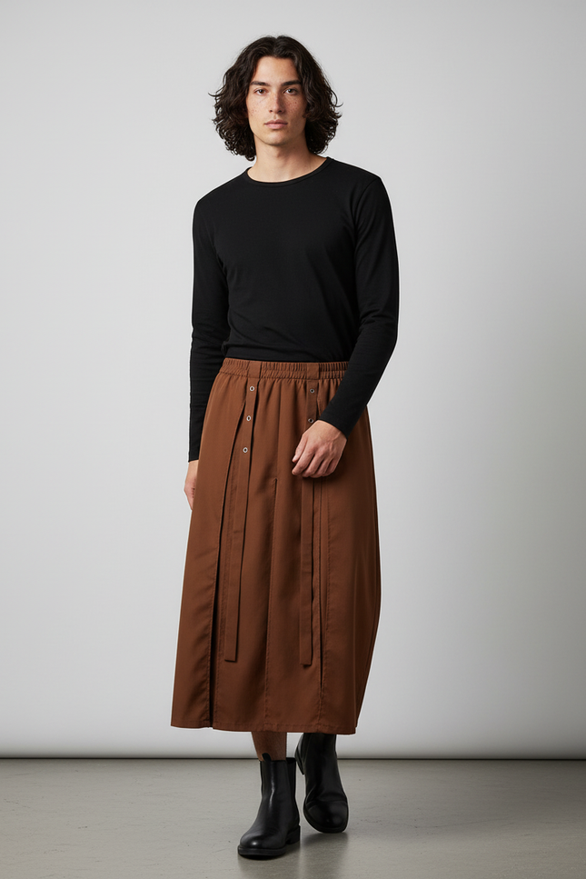 Jupe Homme Marron Irrégulière Décontractée