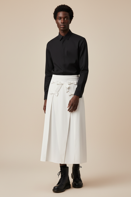 Jupe Homme Blanche À Nœuds Chic