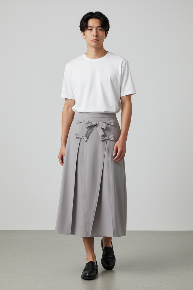 Jupe Homme Gris Fendue Décontractée