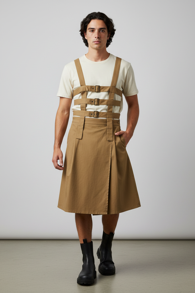 Jupe Homme Beige Harnais Décontractée