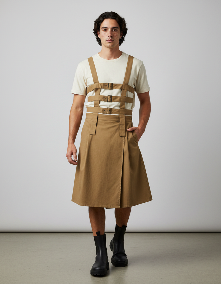 Jupe Homme Beige Harnais Décontractée