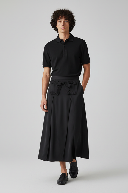 Jupe Homme Noire À Nœuds Décontractée