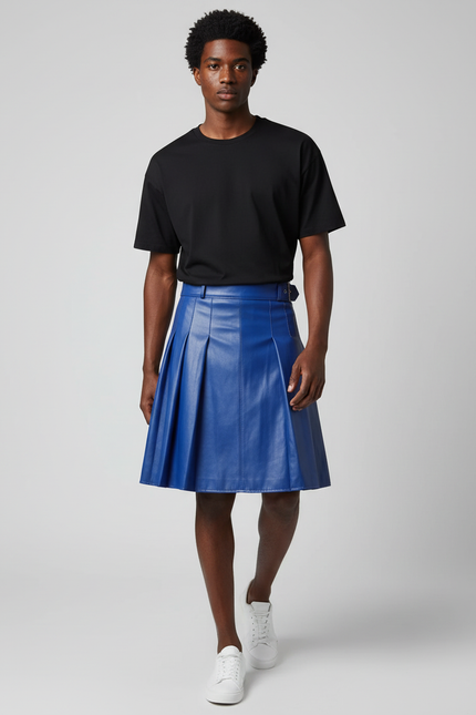 Jupe Homme Bleue Plissée Punk