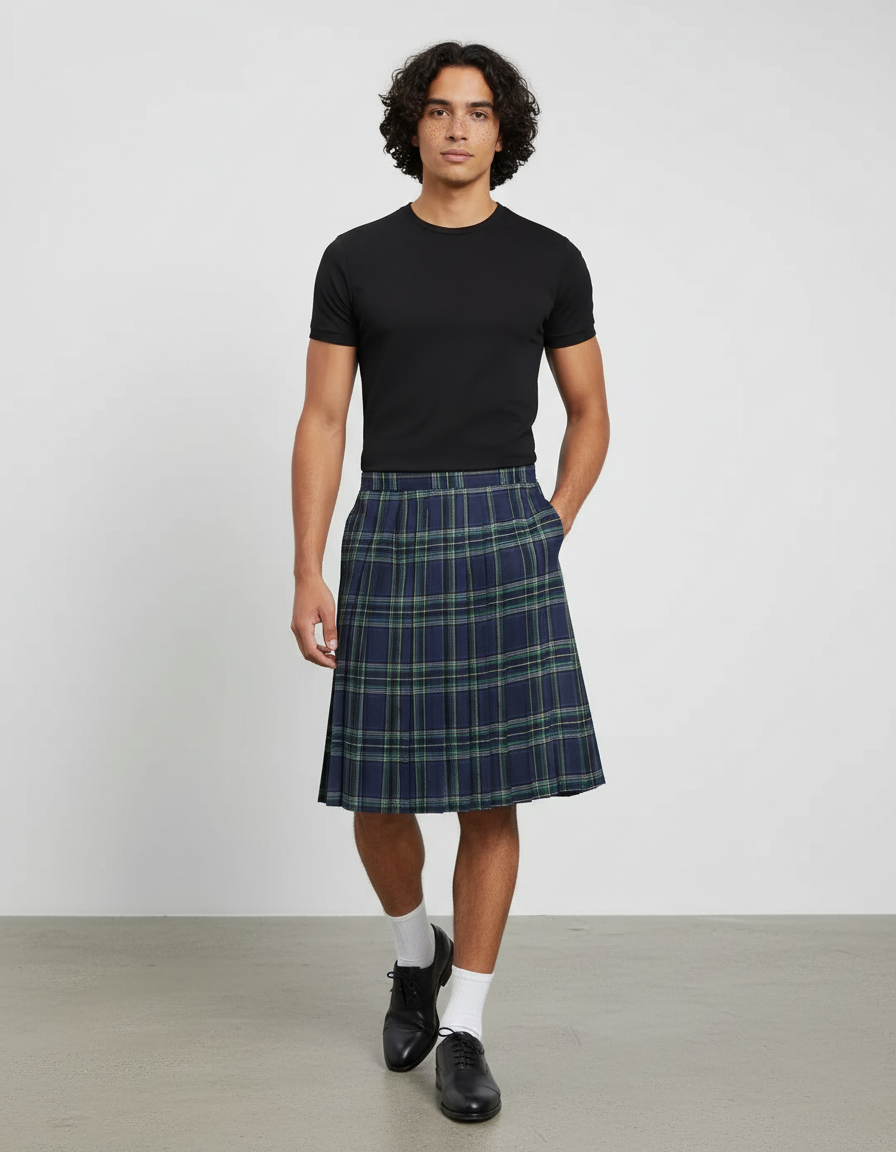 Jupe Homme Plissée Tartan Élégante