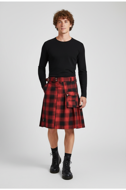 Jupe Homme Écossaise Plissée Moderne