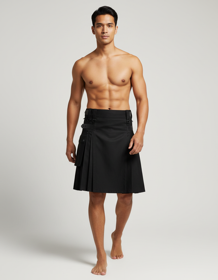 Jupe Homme Noire Plissée Kilt