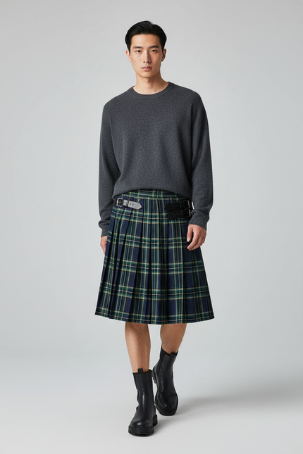 Jupe Homme Écossaise Plissée Classique