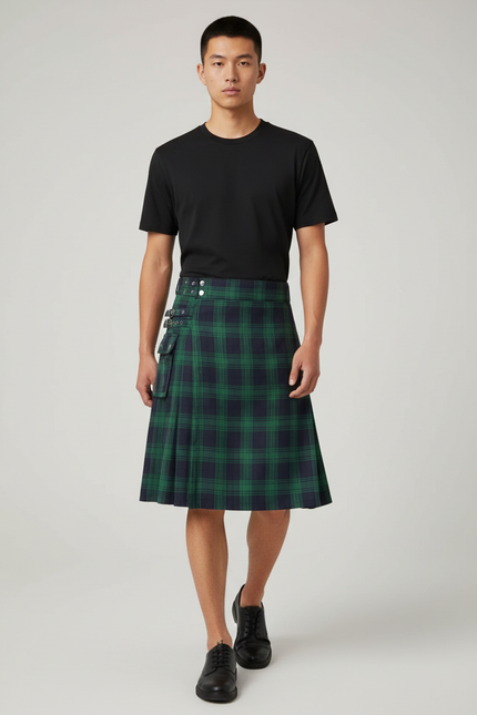 Jupe Homme Écossaise Plissée Chic Distinguée