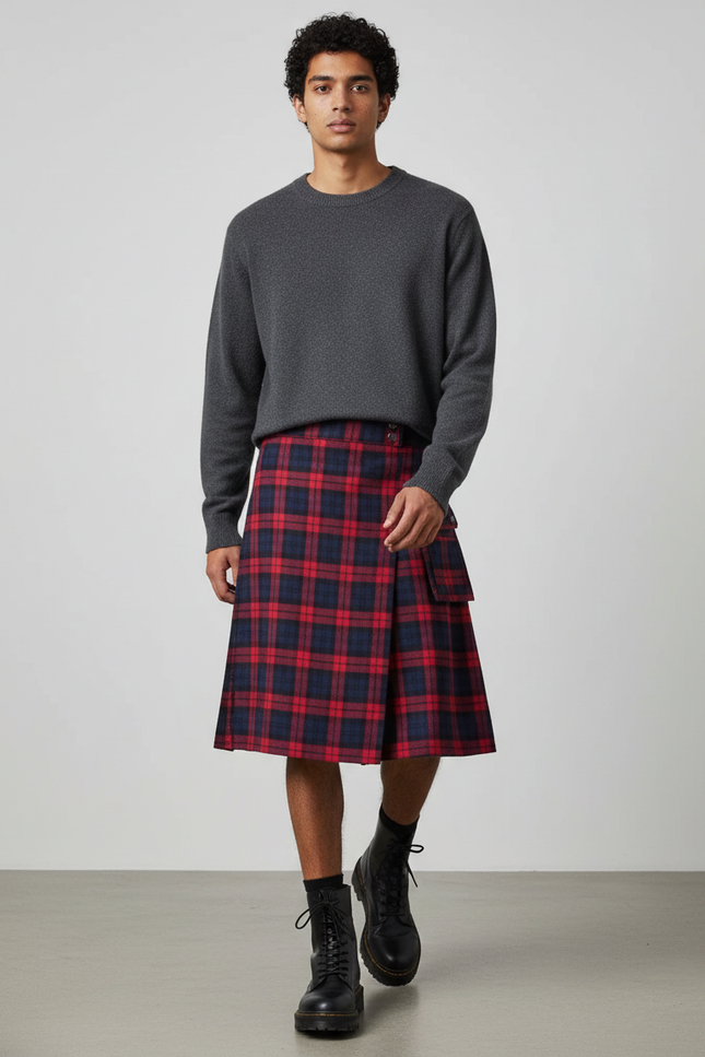 Jupe Homme Plissée Écossaise Chic