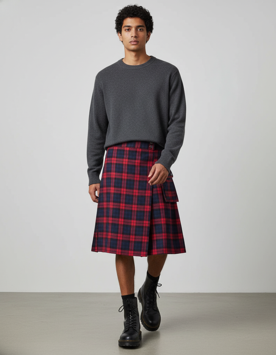 Jupe Homme Plissée Écossaise Chic