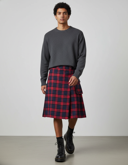 Jupe Homme Plissée Écossaise Chic