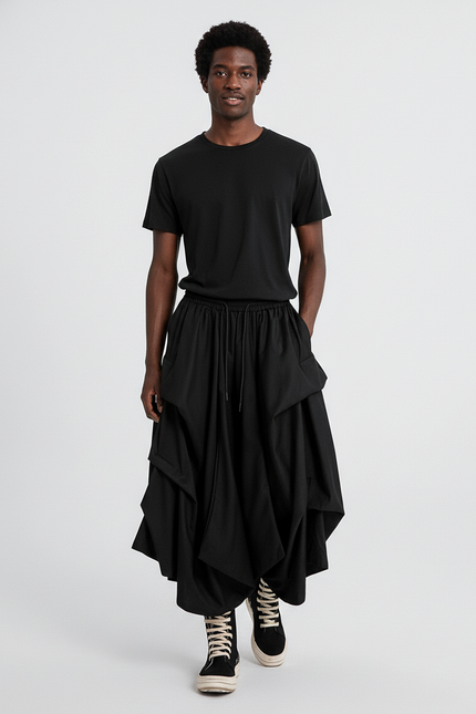 Jupe Homme Noire Plissée Ample