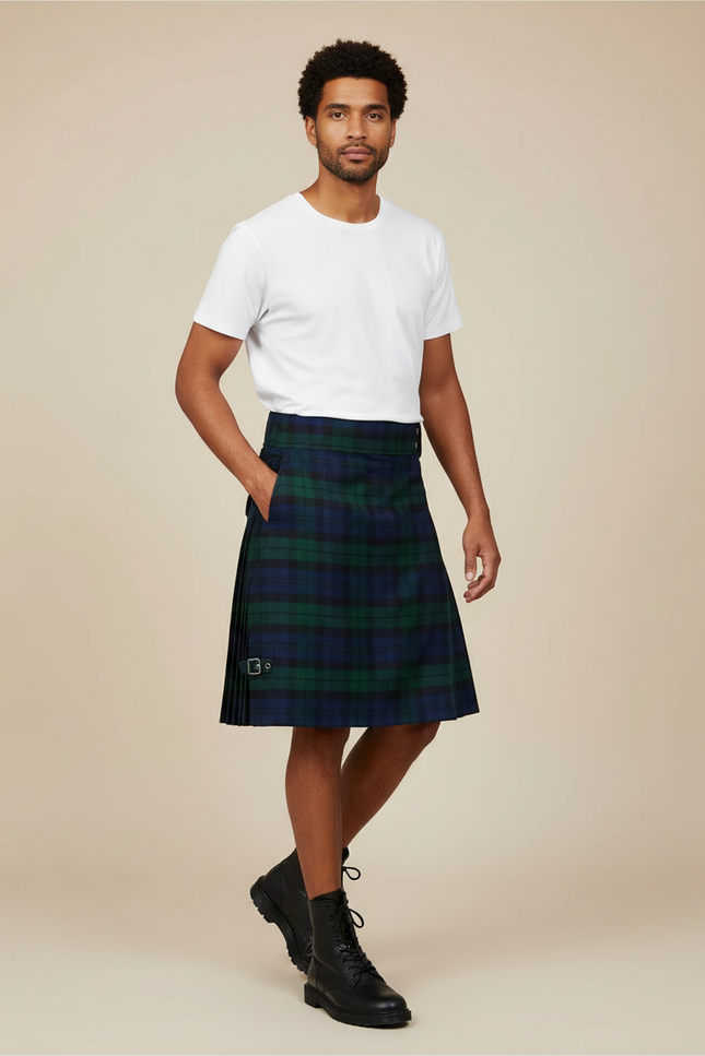 Jupe Homme Écossaise Plissée Décontractée Conviviale