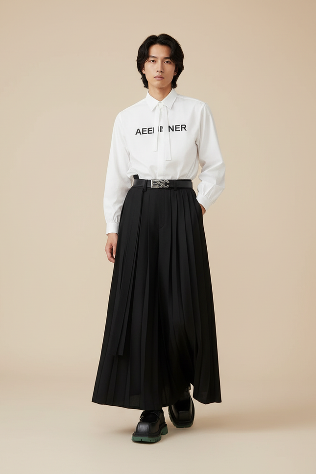 Jupe Homme Noire Plissée Fluide Légère