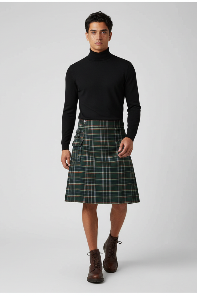 Jupe Homme Tartan Plissée Chic Écossaise