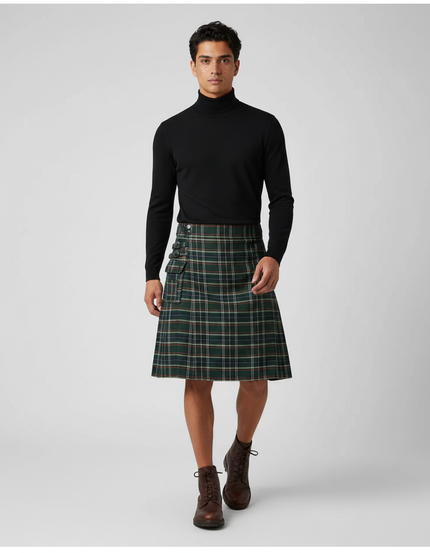 Jupe Homme Tartan Plissée Chic Écossaise