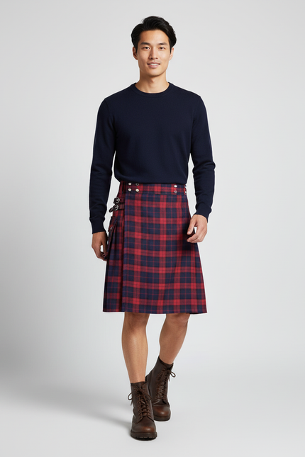 Jupe Homme Écossaise Plissée Traditionnelle Unique