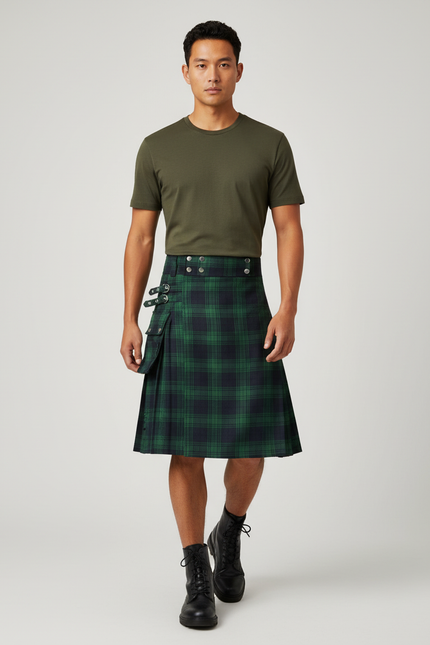 Jupe Homme Écossaise Plissée Décontractée Cool