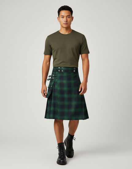 Jupe Homme Écossaise Plissée Décontractée Cool