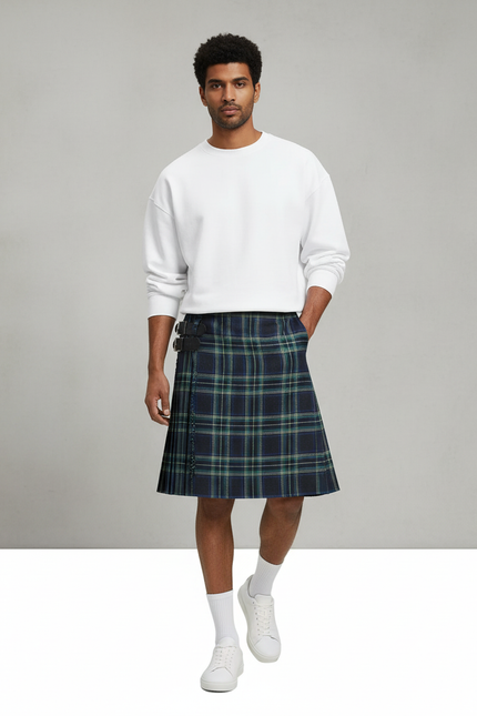 Jupe Homme Écossaise Plissée Décontractée Facile