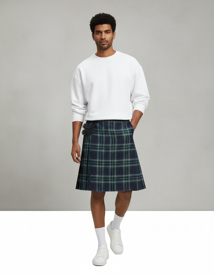 Jupe Homme Écossaise Plissée Décontractée Facile