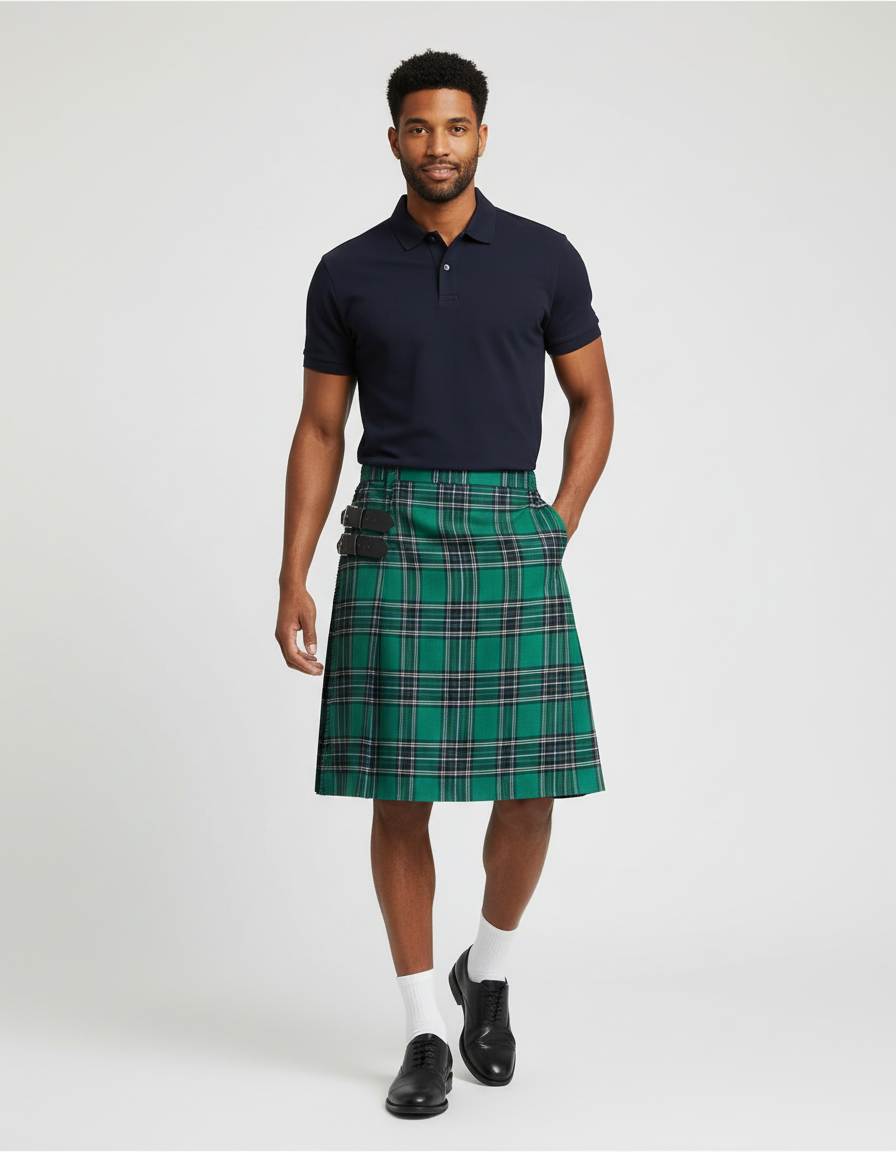 Jupe Homme Plissée Écossaise Décontractée Confortable