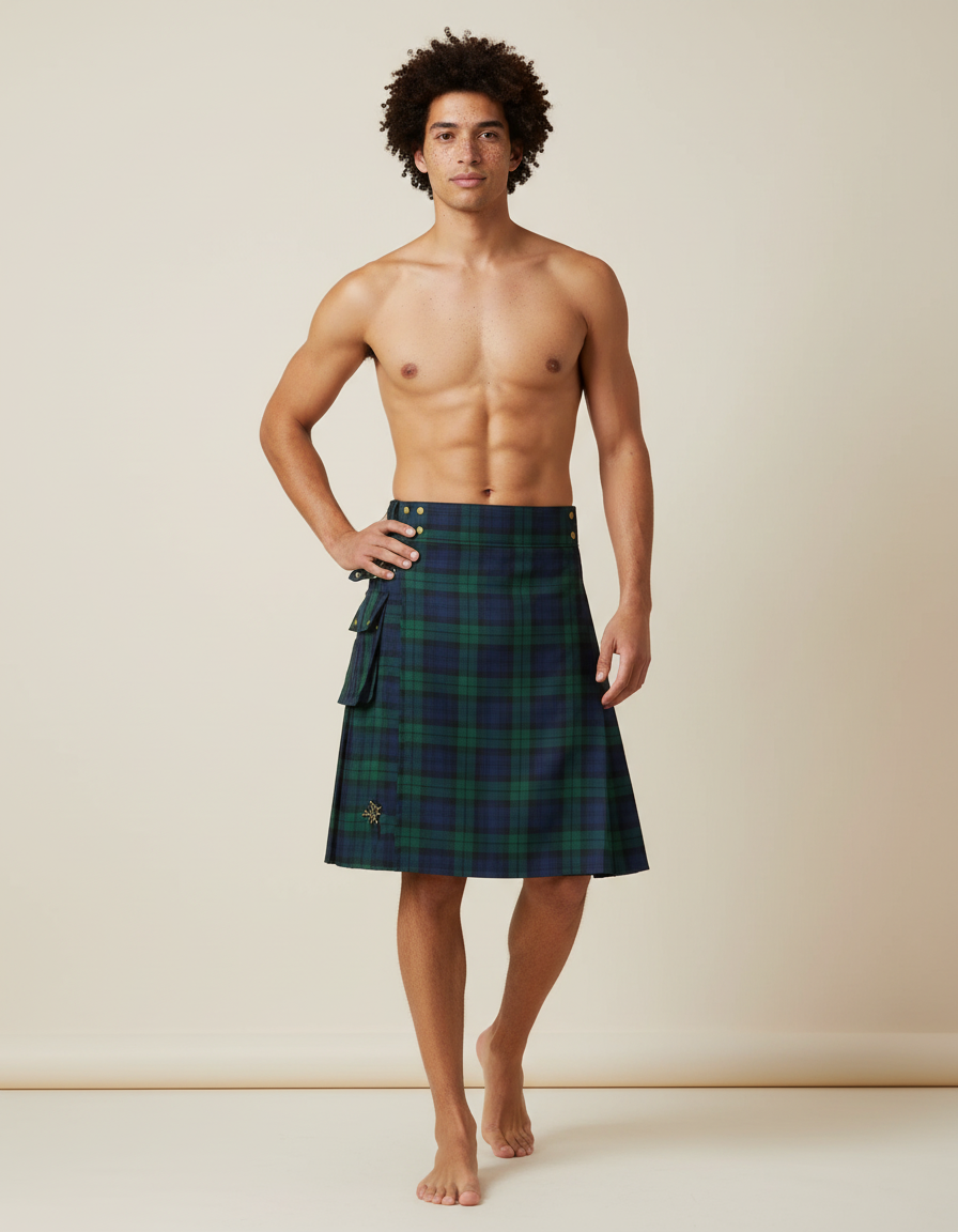 Jupe Homme Tartan Bleu Vert Chic