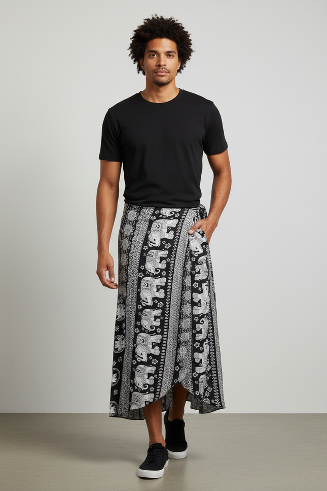 Jupe Homme Imprimé Éléphant Fluide