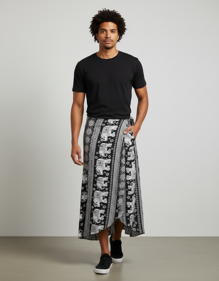 Jupe Homme Imprimé Éléphant Fluide