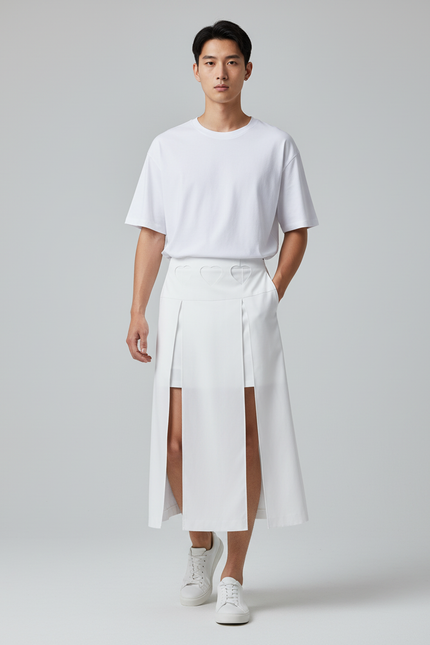 Jupe Homme Blanche Fendue Chic