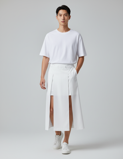 Jupe Homme Blanche Fendue Chic