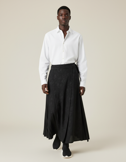 Jupe Homme Noire Plissée Fluide Élégante