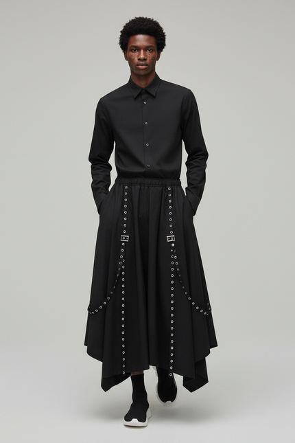 Jupe Homme Noire Œillets Gothique