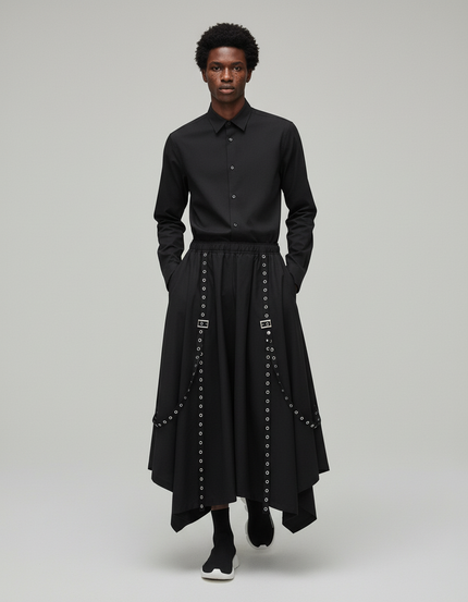 Jupe Homme Noire Œillets Gothique