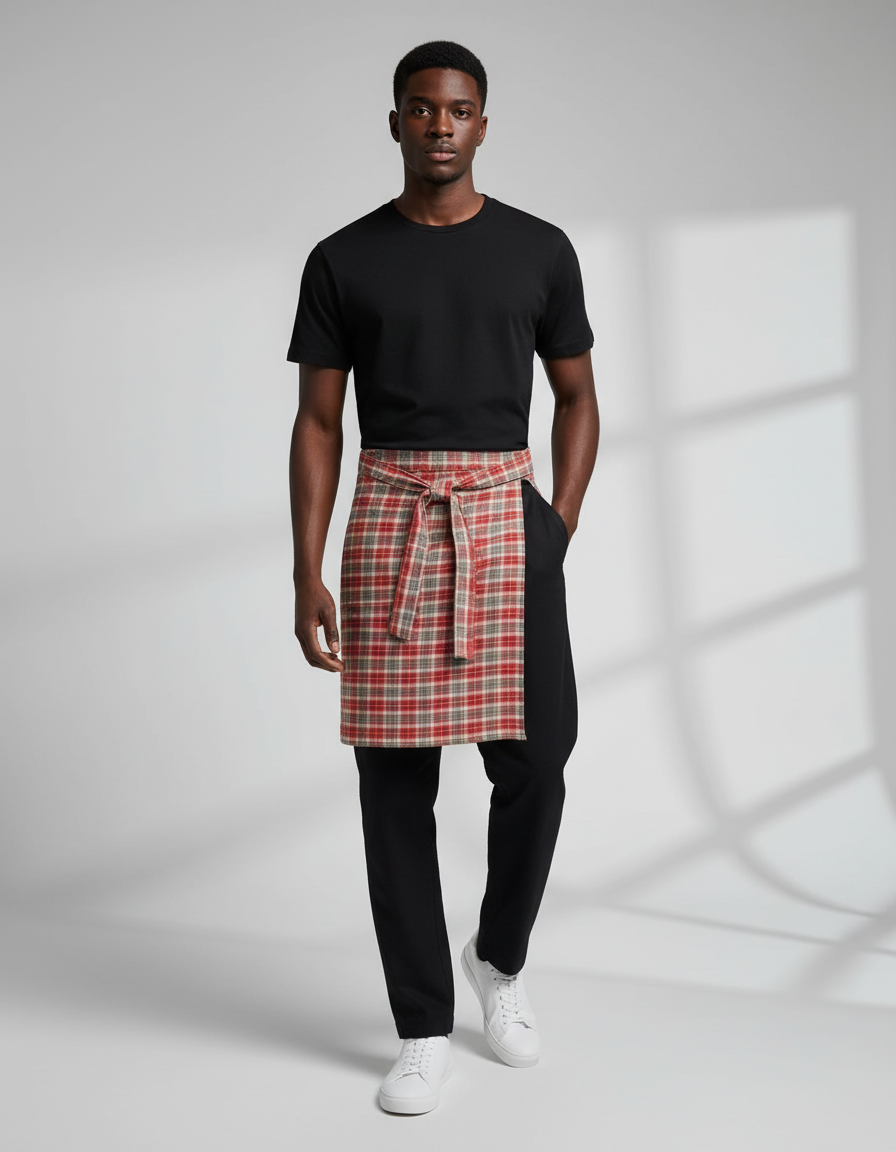 Jupe Homme À Carreaux Portefeuille Décontractée