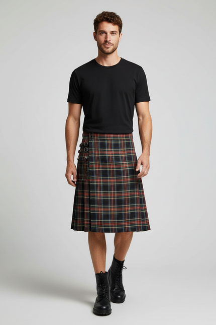 Jupe Homme Écossaise Plissée Chic