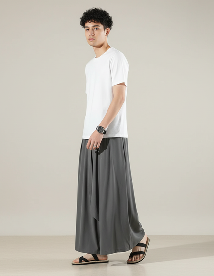 Jupe Homme Ample Grise Fluide