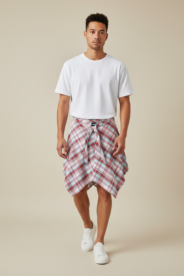 Jupe Homme Écossaise Irrégulière Décontractée