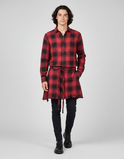 Jupe Homme Carreaux Rouges Déstructurée