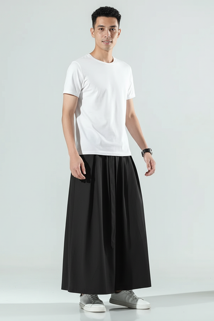 Jupe Homme Ample Noire Fluide