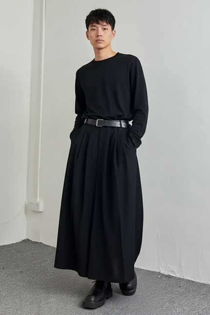 Jupe Homme Noire Ample Fluide